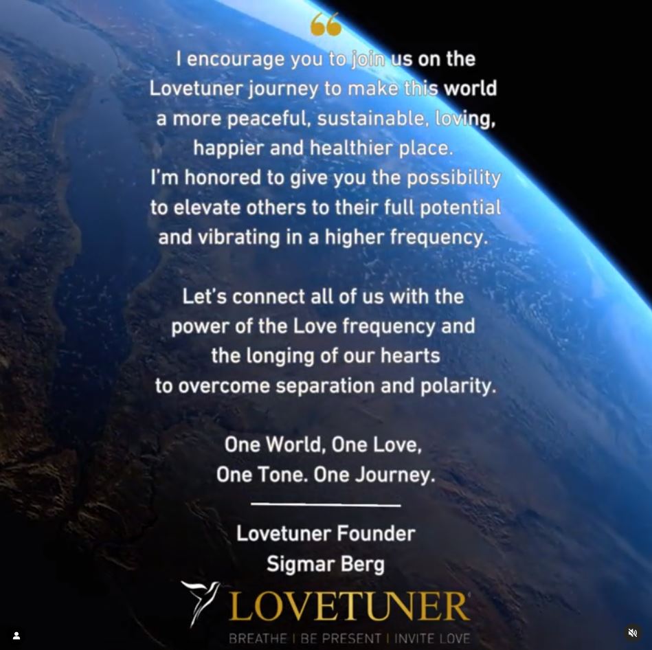 Lovetuner Founder's Massage encourging us to join lovetuner journey